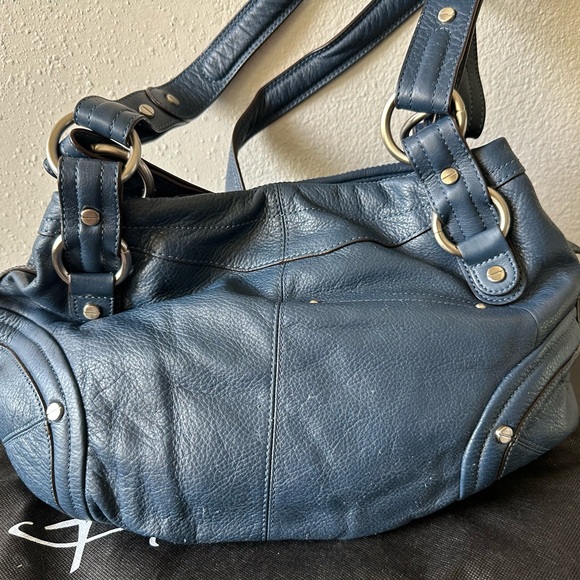 B Makowski Blue Soft Leather Bag New w/o Tags Unused, Orig. Packaging & Dust Bag - Picture 8 of 10